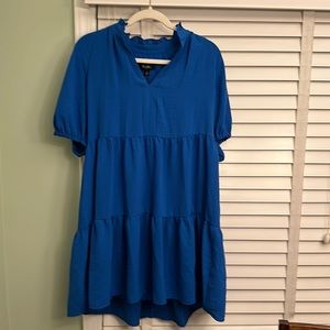 MSK royal blue tiered baby doll dress. Size small but fits a bit loose.